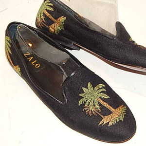 ZALO Palm Tapestry Embroidered Hawaii Black Women'